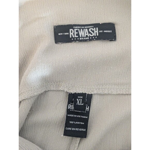 REWASH Wide Palazzo Leg Boho High Waist Pull On Pants w/Tie XL - Picture 5 of 11